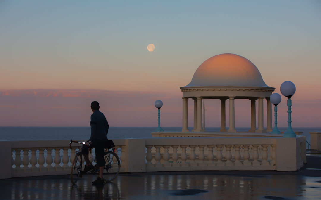 Sunrise, Moonset