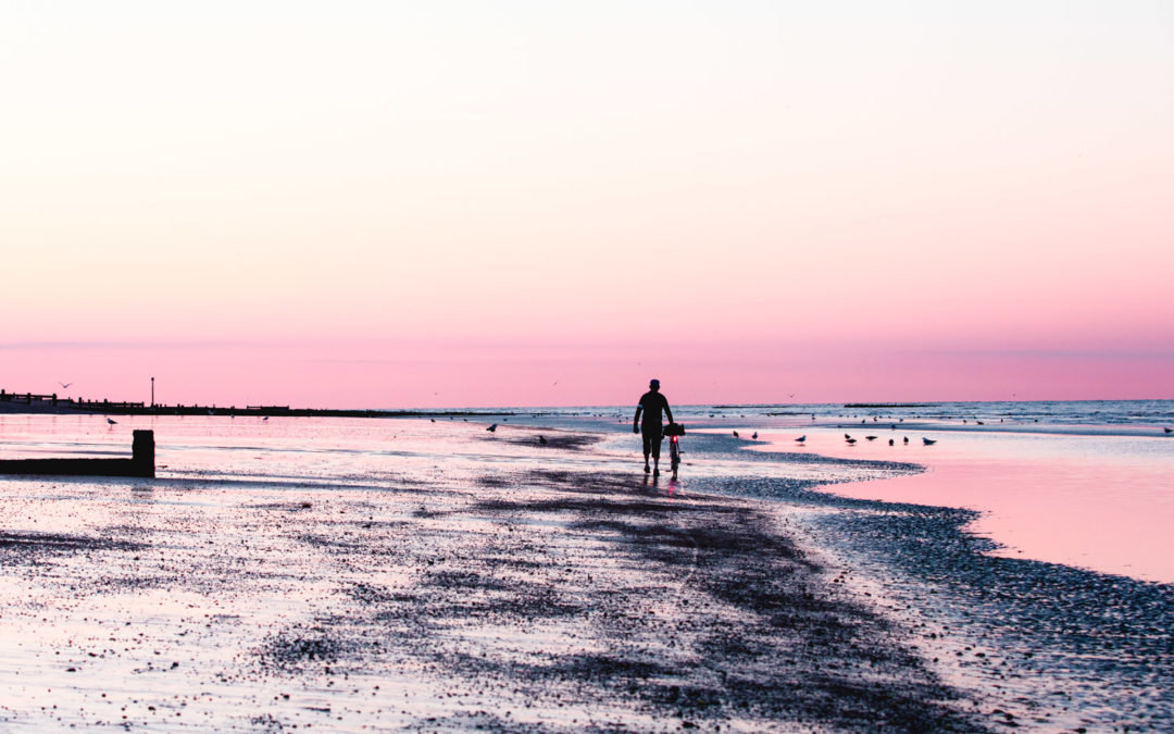 Pink Sunrise and Seagulls, Bexhill-on-Sea