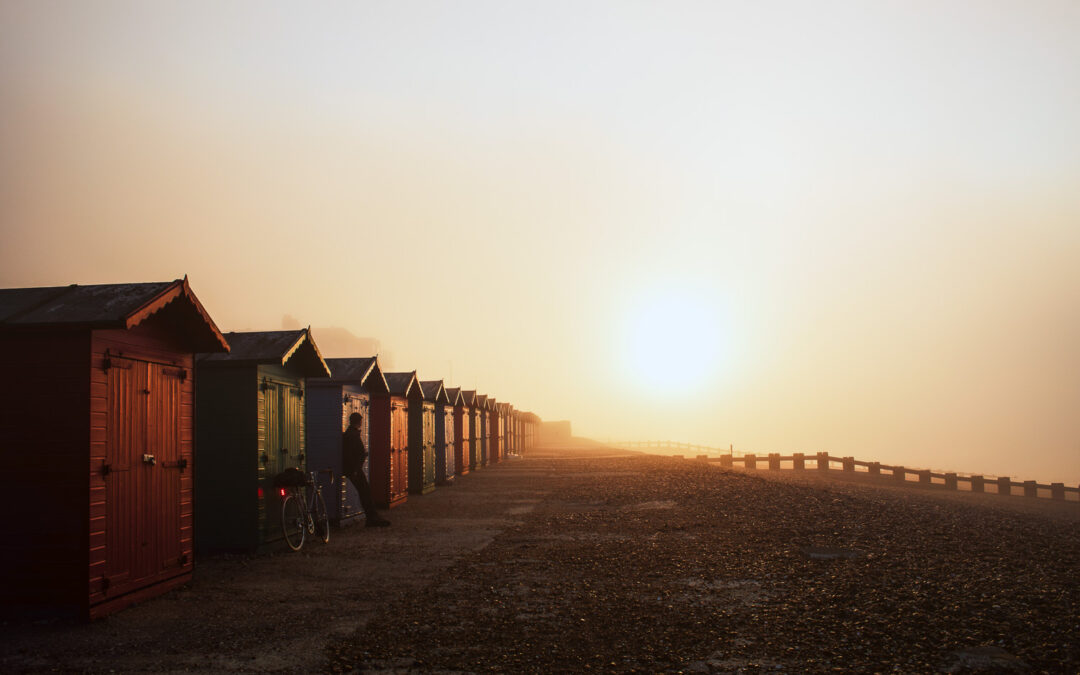 Beach Huts, Sunrise at St Leonard’s-on-Sea